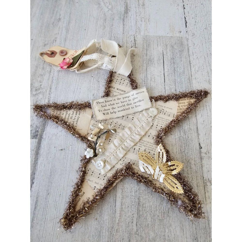 Simply posh Star musical hanging vintage like decor